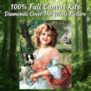AZQSD Diamond Mosaic Kits Woman Portrait Dog Full Square Round Drill 5D Diy Diamond Painting Girl Figure Rhinestones Pictures
