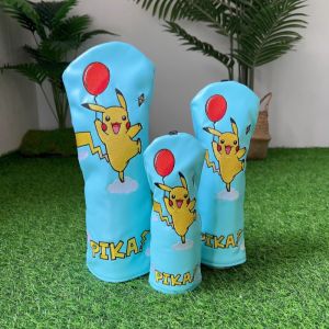 Pikachu Golf Club #1 #3 #5 Wood Headcovers Driver Fairway Woods Cover PU Leather Head Covers Rapid delivery
