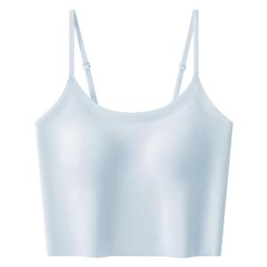 MiiOW | Ice Silk Strapless Bralette Vest Womens Inner Wear With Chest Pad Seamless Spicy Girl Matching Bra One-Piece Vest 2025 New Model