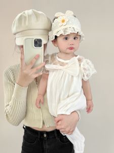 Baby Girl Summer Spring Hat 0-6 Months Old Cotton Empty Top Cap Infant Head Protection Band Outing Short Brim Casual Style