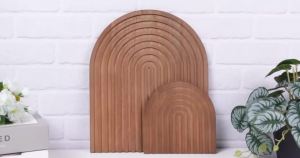 Wooden Wave Arch Shaped Cutting Board Boho Style Decorative Wooden Cutting Board Home Decor for Kitchen Dining Room Living Room