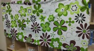 LWEL Kitchen Lababo Curtain - Flower Style - 1pcs x 150cm x 70cm - Short Curtain Cover Cabinet Sink - Modern and Diverse Styles - Cotton+Polyester Fabric