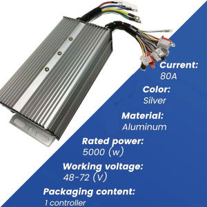Electric Bicycle Controller 36V 48V 72V 84V 1000W 1500W 2000W 2500W 3000W 5000W 60-80A Triciclo FOC Controller for E- Scooter