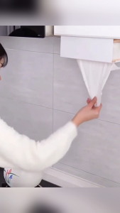 No-Drill Cabinet Hanging Tissue Holder Rack Towel Tissue Paper Storage Box Hanging Upside Down  Drawer Punch Free Wide Mouth Non-Slip