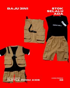 RYEO Setelan Anak Safari Zoo Keeper Animal Usia 6 8 10 12 14 Tahun LITTLE ROOM KIDS