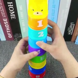 9 Pcs Stacking Cups Towers Baby Stacking Blocks Educational Toys Numbers And Alphabet Building Toddler Toys  (3030)