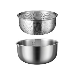Drainage Rice Washing Vegetable Stainless Steel Set