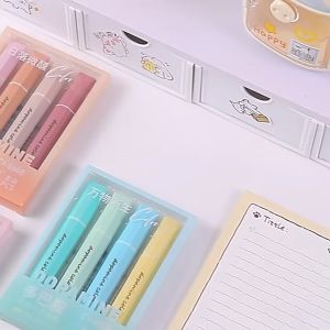 SPIDOL STABILO ISI 4 PCS WARNA BERBEDA DENGAN KEMASAN KOTAK TRANSPARAN PASTEL AESTHETIC