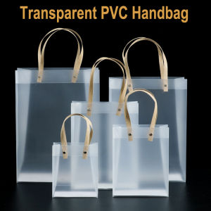 10/5/1Pcs Transparent PVC Handbag with Handle Clear Tote Bag Festival Gift Bag for Women Jewelry Packaging Bag Cosmetic Storage Bag