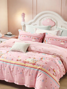 FUANNA (富安娜) | Bộ Đồ Chăn Ga Gối Bé Gái Cotton 4 Món