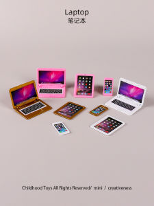 Mini Laptop Microscope Tablet Mobile Phone Alloy Model Dollhouse Accessories Toy Display Realistic Props Plastic Furniture