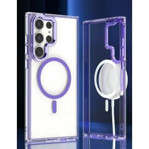 Colorful Magnetic clear Magsafe Case For Samsung Galaxy S24 S22 Ultra Plus S21 S20FE A55 A35 A15 A25 A24 A05 S Shockproof cover