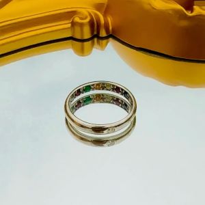 LEBLANC แหวนเงิน พลอยนพเก้า เพชรสังเคราะห์ รวม 0.79 กะรัต ขนาด 62