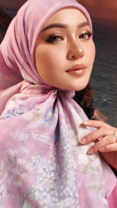 Tudung Bawal Printed Fiore Soft Cotton Voile Original Crystal BH