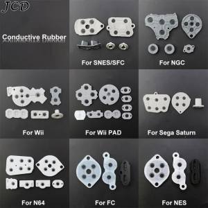 JCD 2set Rubber Conductive Buttons For NES/ FC /SNES / SFC /Wii PAD /N64/ NGC /Sega Saturn Controller Silicone Pads Replacement