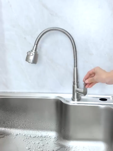 ก๊อกอ่างล้างจาน 2 ระดับ หมุนได้ ก๊อกน้ำซิงค์ 304 สแตนเลสแท้ - เสริมวัสดุแบบไม่รองรับตัว