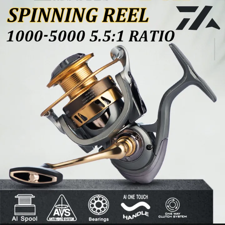 LO【Ready Stock】Daiwa Spinning Reel 1000-5000 Series Fishing Reel 15KG Max  Drag 5.5:1 High Speed Freshwater Saltwater Tackle Carp Fishing Accessories