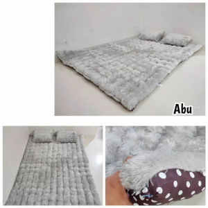 Kasur Lantai Bulu Rasfur Gender Lembut Halus Tebal 170x130180x140150x100 2 Bantal