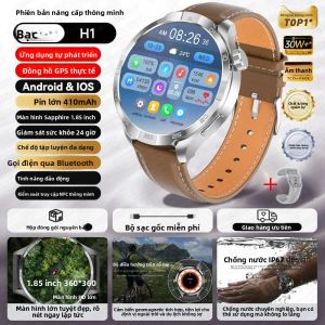 Đồng Hồ Thông Minh Thể Thao GPS GT4 Plus Dành Cho Nam Màn Hình AMOLED 1.85 Inch Chống Nước IP68 NFC La Bàn Đo Độ Cao Áp Suất Gọi Bluetooth - Mẫu Mới 2025