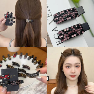 Colorful Rhinestone Hair Clips Womens Elegant Duckbill Clip Stylish Side Hairpins Fashionable Hair Accessories
