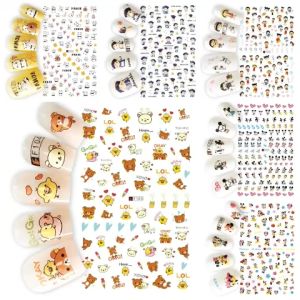 Sticker Dán Móng Tay Hoạ Tiết Chuột Miky / Gấu Panda / Maruko / Gấu Nâu / Tiểu Ma Vương / Nails sticker Series F099 – F105
