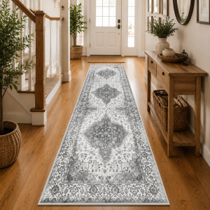 VIKAMA Vintage Persian Runner Rug Retro Ethnic Medallion Non‑Slip Absorbent Floor Mat For Kitchen Hallway Home Decor