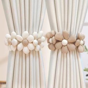 Flower Curtain Tieback Creative Adjustable Curtain Buckle Home Decor Binding Rope Elastic Band