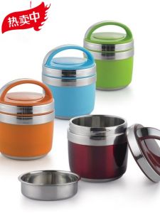 304 Stainless Steel Insulated Lunch Box Portable Bento Box Office Worker Student Compartment Insulation Lunch Box Bucket 201 Small Portable Pan