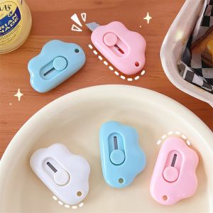 【Free Shipping】Ins Style Simple Creative Cloud Utility Knife Retractable Portable Mini Knife Unpacking the Express Knifes