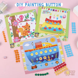 TAIYO Mainan Anak DIY Painting Button Menempel Kancing Edukasi Stiker Prakarya