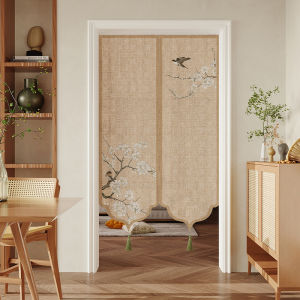 New Chinese Style Bedroom Privacy Door Curtain High End Feelings No Punching Bathroom Blocking Cloth Curtain Kitchen Partition Light Blocking Curtain