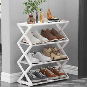 Four-layer multifunctional home storage folding shoe rack space-saving and easy-to-assemble storage organizer