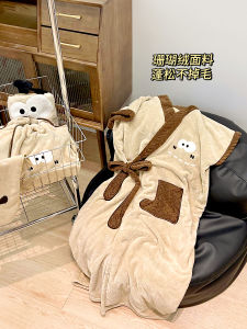 Bộ Đồ Bơi Lông Cừu Coral Womens Bathrobe Thấm Hút Ẩm Nhanh Khô Quần Áo Tắm Dài Vừa Phải Dây Đeo Chất Liệu Vải Kích Thước