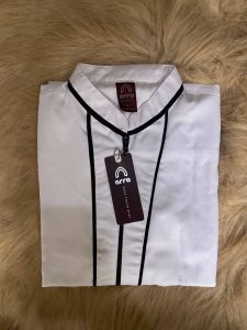 Baju Kemeja Pria Elegan Simple Desain Trendy Kekinian Fashion Simple Koko Rasyid Biru