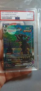 [Pokemon Box PSA] Thẻ TCG SWSH FA/UMBREON VMAX EVOLVING SKIES-SECRET Tặng kèm 3 món bảo vệ liên quang 1459 D29 1-7