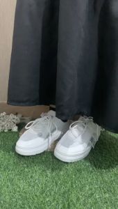 Sepatu Wanita Import Slip On Tali Wanita Simple Sintetis Putih Polos 070