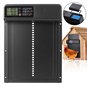 Automatic Chicken Coop Door Controlled Open Retractable Door Small Pet Supplies Anti-Pinch Function LCD Display Safety Gate