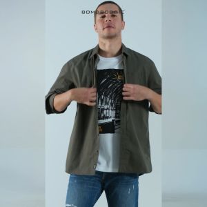 Bombboogie Kemeja Pria Regular Gillmour Dark Gren 24927B5DN