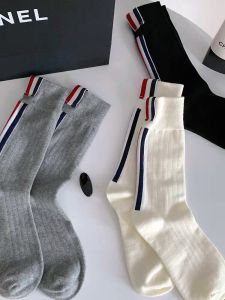 Tất Nữ TB Cổ Cao Họa Tiết Ba Sọc Thời Trang INS Tất Cotton Thoáng Khí Thoải Mái Cho Mùa Hè Tất Thể Thao Thường Ngày