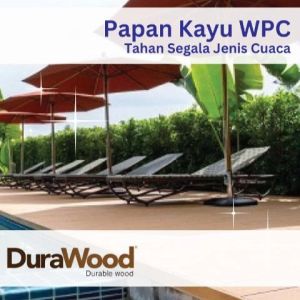 Durawood Papan Kayu Wpc Hollow Board GW007A Teak 240x13.5x2.5 Cm Coklat
