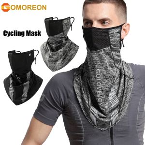 1Pcs Cycling Mask with Ear Loops Neck Gaiter Balaclava Cover for Outdoors Breathable Ice Silk Head Cover for Men and Women