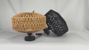 Đèn Trần Mây Tre Đan JOYINLED Boho 30CM Đèn LED Gắn Nổi Dùng Cho Hành Lang Phòng Ngủ Nhà Bếp - Thân Đèn Bằng Sắt Có Thể Điều Chỉnh Độ Sáng