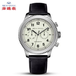 New Seagull Mens Watch Fashion Multifunction Belt Sapphire Luminous Automatic Mechanical Watch Pilot Series 819.33.6080H