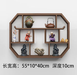 Shelf Wall Antique Shelf Solid Wood Chinese Style Duobao Plaid Wall Hanging Tea Leaf Teapot Duobao Pavilion Antique Ornaments