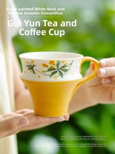 JISU | Minimalist Autumn Osmanthus Hand-painted Ceramic Teacup