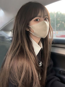 Natural Looking Long Black Straight Hair Wig for Women Full Head Cover Airy Bangs Anti-Aging Real Human Hair Wig Simulation