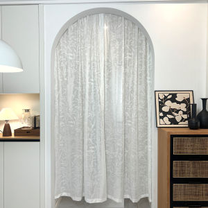 ผ้าคลุมประตูหรูหรา ผ้าโปร่งระบายแสง ไม่เห็นผู้คน ป้องกันความเป็นส่วนตัว ไม่ต้องเจาะรู รุ่นที่ 00015 สำหรับห้องเก็บเสื้อผ้า