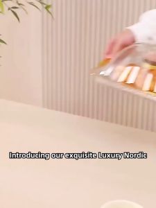 Dekorasi Nampan Tray Mewah/Nampan Dengan Pegangan Handle Gold/Snack Fruit Tray