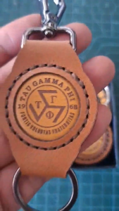 Tau Gamma Phi Triskelion Premium Genuine Leather Keychain