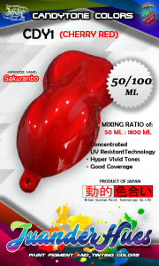 Juanderhues Candytone Paint Color Toner Concentrate Drops Tinting Transparent Paint CDY1 Cherry Red